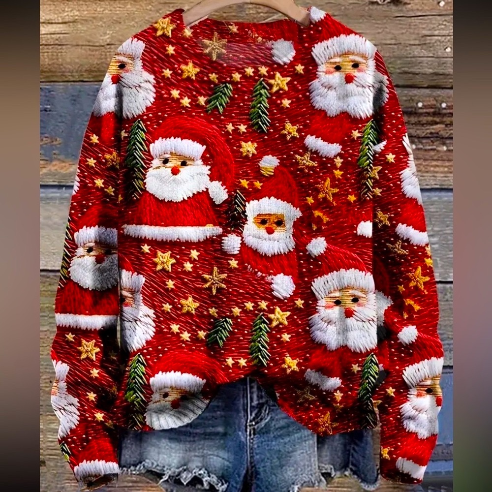 🎄🎉Festive Red Santa Sweater